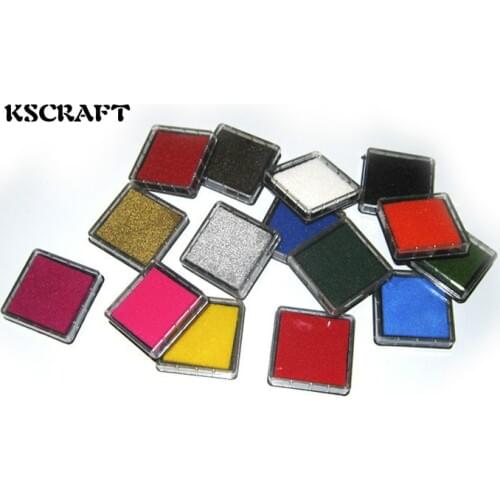 KSCRAF 15Colors Mini Square Shape Ink pad/Colorful Cartoon Ink pad/Ink stamp pad/Inkpad set for DIY funny work/Scrapbooking