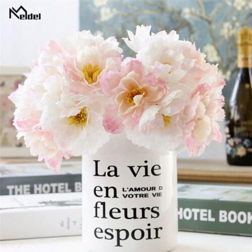 Small Bouquet Artificial Flowers Rosesmary Peony Silk Fake Flowers 5/7 Heads for DIY Home Garden Party Wedding Decor Faux Flores