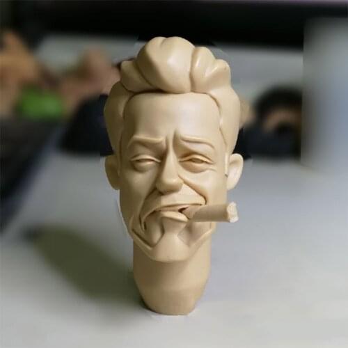 1/6 Male Unpainted Head Sculpt Comic Version Gang Style with Cigar for 12''Figures Bodies