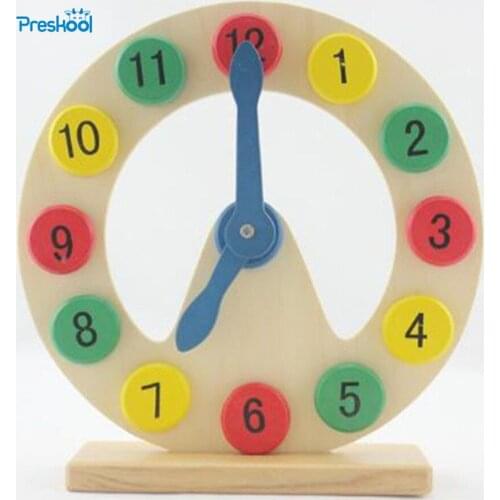 Montessori Baby Kids Toys Wooden Colorful Numbers Clocks Teach Tool Learning Educational Preschool Training Brinquedos Juguets