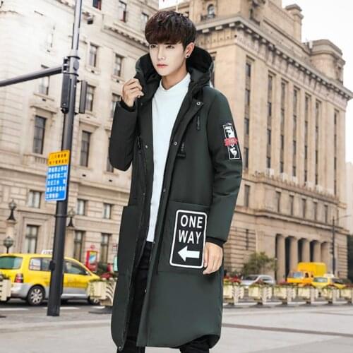 2020 Winter White Duck Down Jacket Men Coats X-Long Hip Hop Fashion Hoodies Street Wear Outerwear Warm Thick Windproof
