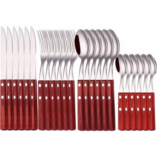 Mirror Golden Stainless Steel Cutlery Set Forks Knives Spoons Complete Dinner Dinnerware Set Kitchen Tableware Set Dropshipping