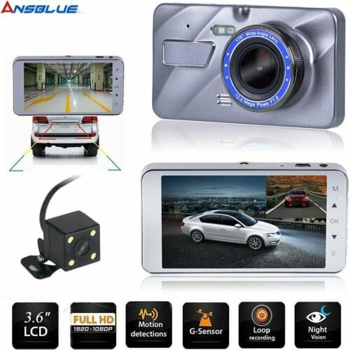 2020 New Car DVR Dash Cam Video Recorder Dvr Recorder DashCam Dual DVR Camera 3.6" Cycle Recording Night Vision G-sensorDashcam