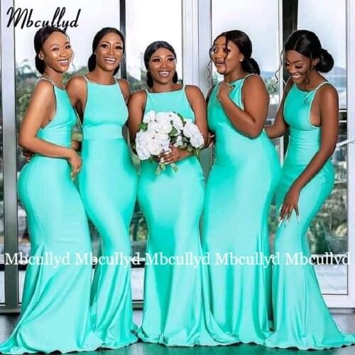 New Bridesmaid Dresses 2021 Mermaid Silk Satin Sleeveless Bridesmaid Dress Women Wedding Party Gown Maid of Honor