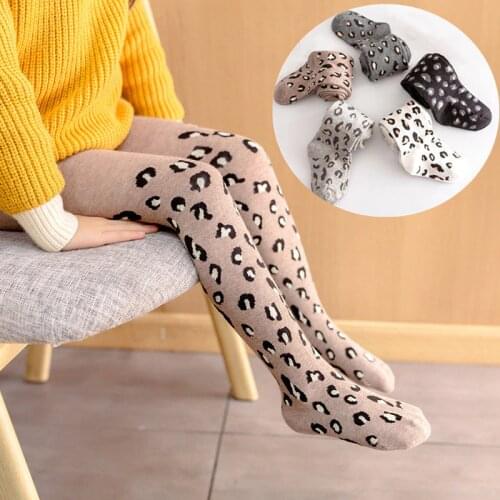 Girl Skinny Pants Tights For Girls Children Leopard Printing Pantyhose Cotton Girls Stockings Toddler Tights Baby Kid Underwear