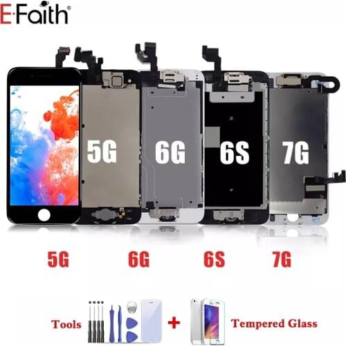 EFaith Complete LCD Full Assembly Display Screen For IPhone 8P 7G 5G 5S 5C Or iphone 6 6P 6S 6SP With HomeButton & Front Camera