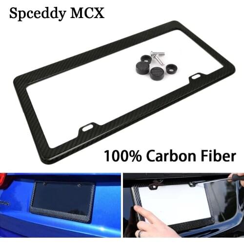 Real Carbon fiber Car License Plate Frame For American(USA) Car General license Plate Frame For ALL U.S. Canada VEHICLES