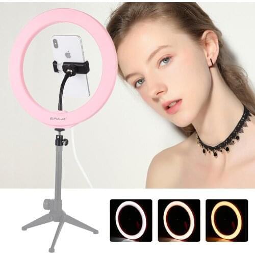 Pink Dimmable LED Ring Light Photography Selfie Lamp Pink Tripod Accessories for Powder Room Photo Studio Shooting Video Live
