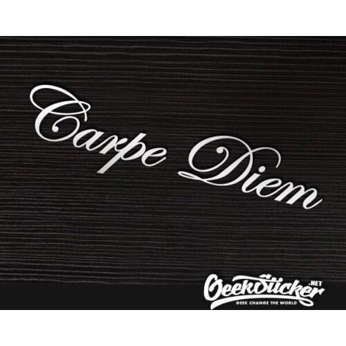 "Carpe Diem" Reflective Front Window Hellaflush Words Proverb Die Cut Sticker Decals Vinyl Car Styling For MAZDA VW White