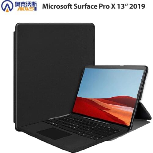 Slim Case for Microsoft Surface Pro X 2019, 13 Inch Magnetic Leather Cover for Surface Pro X , Protective Funda Capa