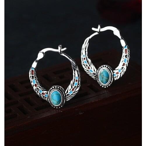 Vintage Boho Indian Ethnic Water Drip Feather Dangle Drop Earrings For Women Female 2019 New Wedding Party Jewelry Accessories