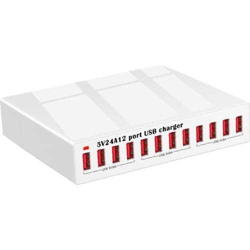 X6 12 Port Usb Charger 5V24A Fast Charger Multi Plug Charge EU Plug