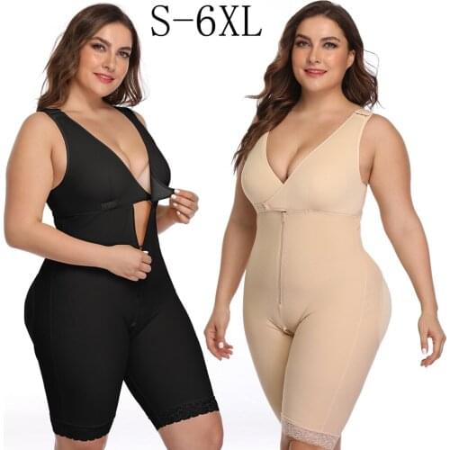 Sexy Women Full Body Shaper Shapewear Lace Butt Lifter Waist Trainer Bodysuit Plus Size Overbust Firm Control Slimming Underwear