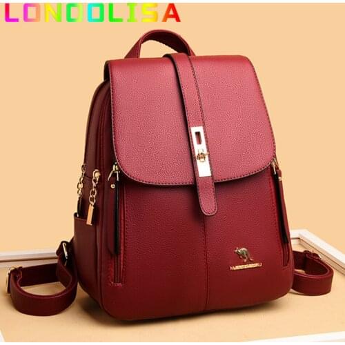 Bagpack Women Backpack Genuine Leather Backpack for Teenage Girls Female School Shoulder Bags For Women 2019 Mochila Feminina