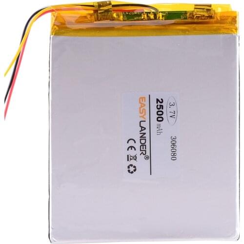 3 line Polymer lithium battery 306080 3.7V 2500MAH 306082 love landing PDA smart tablet computer polymer navigation