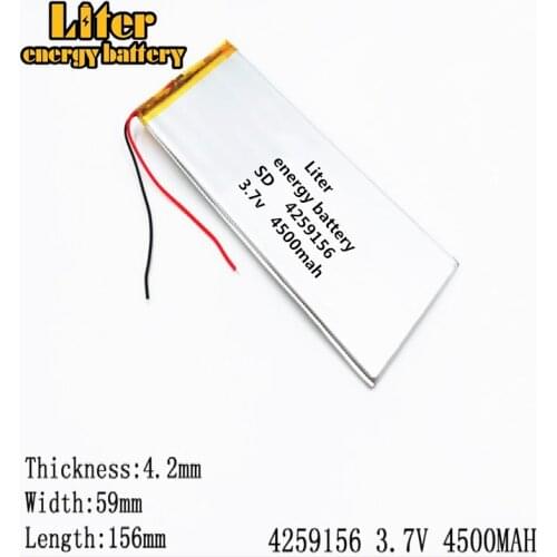 4259156 4060155 4500MAH 3.7V Li-ion Tablet pc battery For 7,8,9 inch tablet PC Polymer lithiumion Battery With High Quali