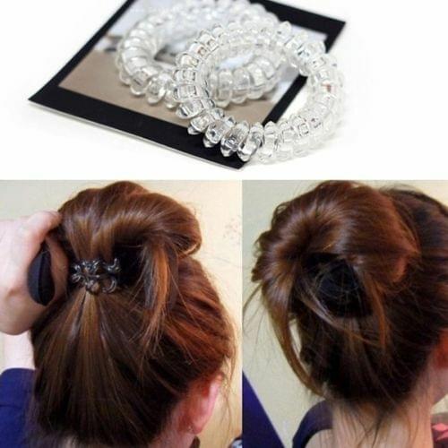 6pcs Invisible Clear Elastic Rubber Hairband Hair Ties Rubber Rope Headwear Accessories