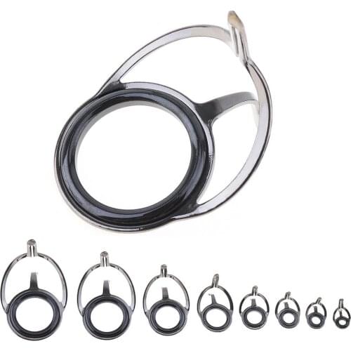 8pcs Guide Oval Fishing Rod Eyes Guides Line Rings Pole Repair Kit Mixed Size
