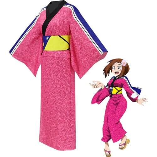 Anime My Hero Academia Cosplay Costumes Ochaco Uraraka Role Play Coastume Women Girls Full Set Halloween Carnival Party Uniform