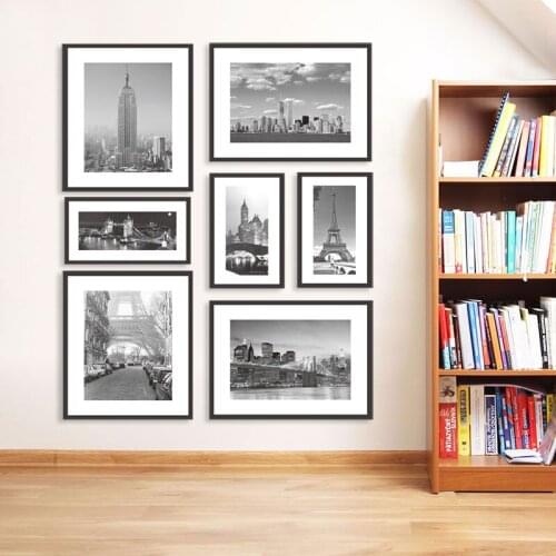 New York City Manhattan Black White Building Canvas Painting Posters and Prints Scandinavian Wall Art Picture for Living Room