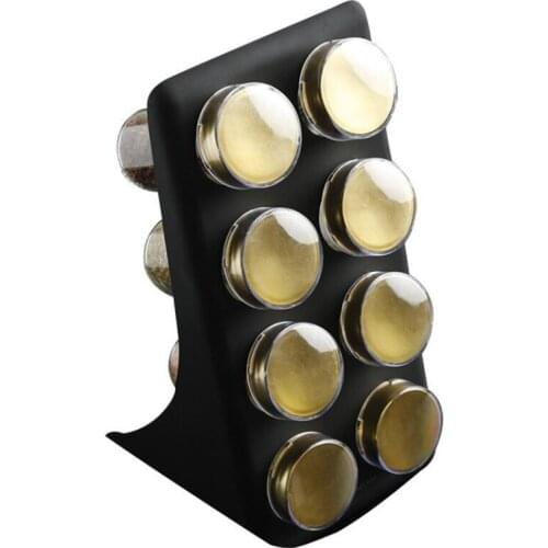 Seasoning Box Set PP Glass Black Kitchen Storage Container For Sugar Salt Pepper