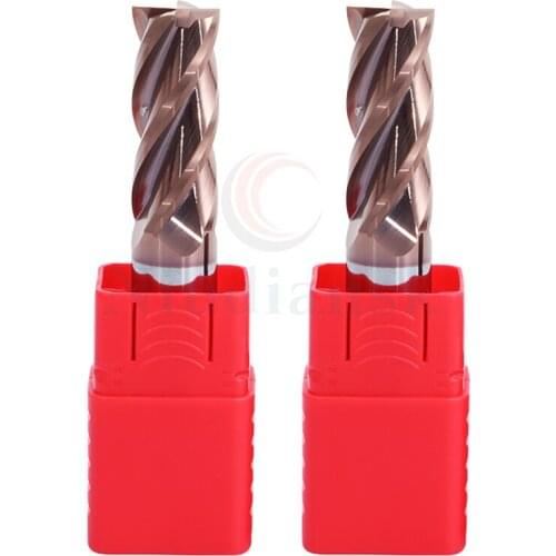 HRC55 4-blade hard tungsten steel alloy milling cutter Anti-vibration wear-resistant CNC machining center Flat-bottomed end mill