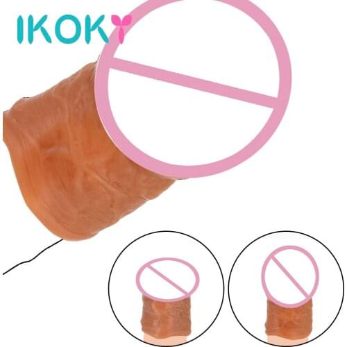 IKOKY Cock Sleeve Penis Ring Dick Enlargement Extender Sex Toys For Men Sex Tools For Couples Ejaculation Delay Glans Strap On