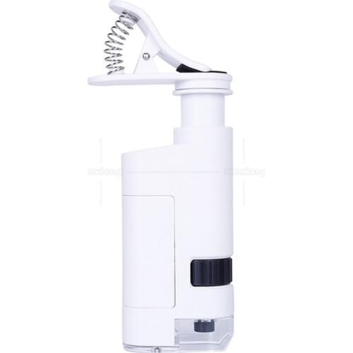 300X-350X Zoom Focus Adjustable Illuminated Clip type LED Pocket Cellphone Microscope Magnifying Glass Magnifier with Handset