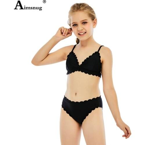 Baby Girls Bikini Sets Swimsuit Children Sweet Two Pieces Swimwear Crop TOP Summer Fashion Lace Bathing Suits Kids Clothing 2021