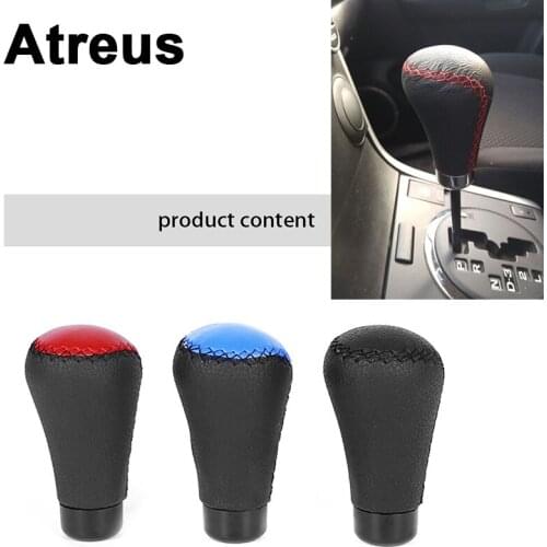 Atreus Genuine Leather Car Gear Shift Lever Knob Cover Accessories For Nissan qashqai Citroen c4 c5 Chevrolet cruze aveo Peugeot