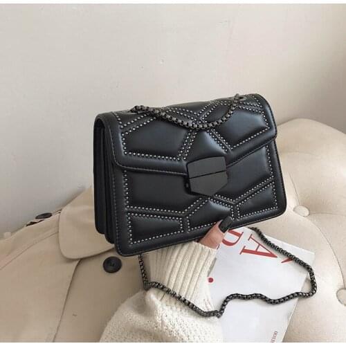 Rivet Chain Small Crossbody Bags For Women 2021 Shoulder Messenger Bag Lady Luxury Handbags purses and handbags luxury designer