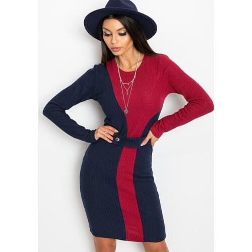 Fashion O-Neck Long Sleeve Knitted Sweater Dress 2021 Women Autumn Sexy Elegant Party Sweater Dresses Girl Casual Women Clothes