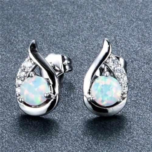 Fashion Women Earrings Luxury Rhinestones Round Geometric Stud Earrings For Women Accessories Jewelry Gift