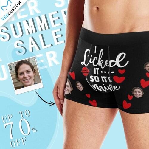 M YesCustom Custom Face Love Men All-Over Print Boxer Briefs Funny Valentines Day Husband Couple Gift Personalized Underwear