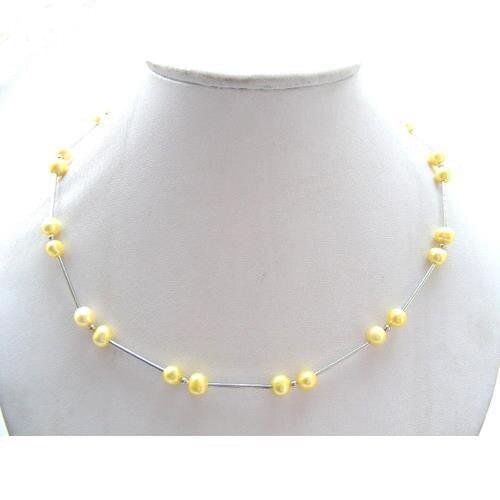 New Arrival Favorite Pearl Jewelry Amazing 18'' 7mm Buff Round Natural Freshwater Pearl Tible Silver Necklace Fine Lady Gift