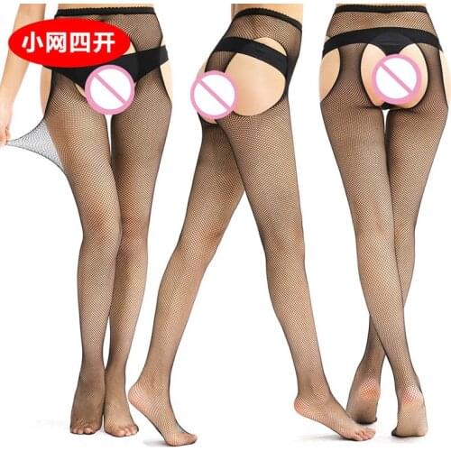 Open crotch Party Hollow out sexy pantyhose female Mesh black women tights stocking slim fishnet stockings club party hosiery