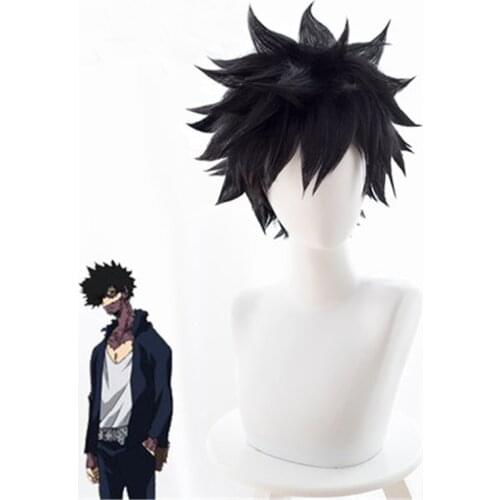 Anime My Hero Academia Dabi Wig Cosplay Costume Boku no Hero Academia Short Black Synthetic Hair Halloween Party Wigs+wig cap