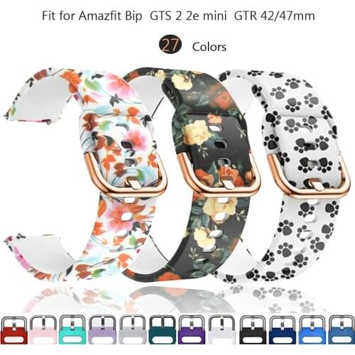 20mm/22mm Silicone Strap For Amazfit Bip/Bip Lite /GTS 2 2e Replacement Bands for Amazfit GTR 2 2e 42mm 47mm Bracelets Wristbelt