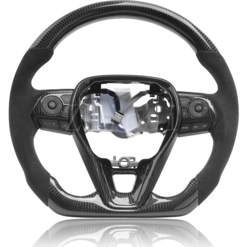 Steering wheel 100% Carbon Fiber & Alcantarar For Toyota 2019 Corolla hatchback LEVIN with buttons frame Trim Replacement