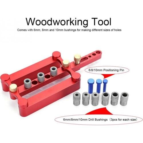 6/8/10mm Crafts Self Centering Dowelling Jig Dowel Hole Drilling Saw Carpenter Guide Self Centering Drill Guide Kit Hole Puncher