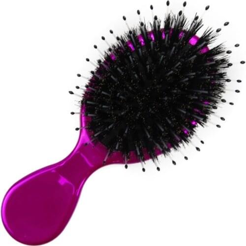 Pig 's Bristles Hair Brush Comb Soft Styling Tools Hair Brushes Detangling Comb Salon Egg Round Shape Hair Care Comb For Travel