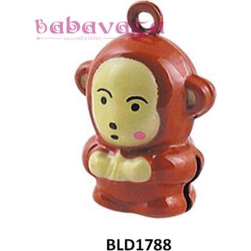 Lovely Coffee Monkey Copper Jingle Bells Fit Wedding Festival Party Pets Decoration