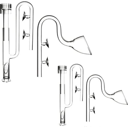 Glass Transparent Tube Inflow with Surface Skimmer for Plants Aquarium Canister Filter Inflow Glass Tube Outer