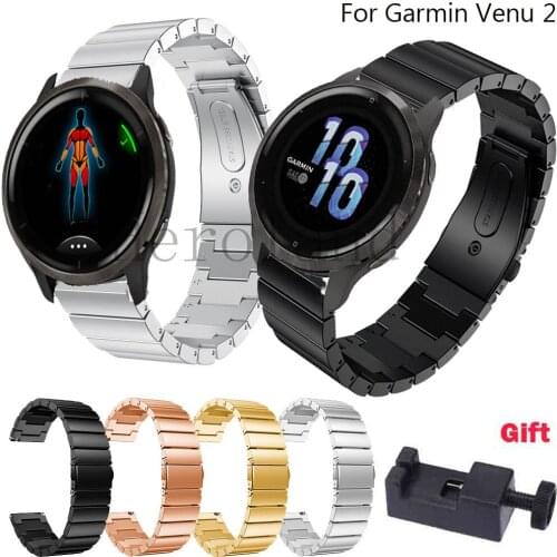 Stainless Steel Smart Watchband Strap For Garmin Venu 2 Wristband Metal for Samsung Galaxy Watch 46mm 42mm Replacemet + tool