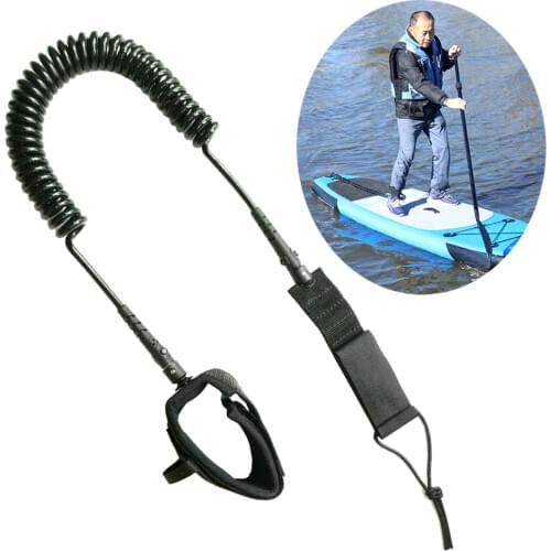 Water Sport 10FT 5.5mm Surfboard Rope Water Ski Board Surfing Leg Ankle Leash Stand UP Paddle Board Coiled Rope