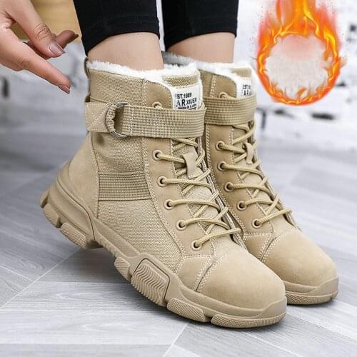 Women Boots 2020 Winter Snow Female Wild booties Warm Flat with Shoes Tide botas mujer invierno W20-17