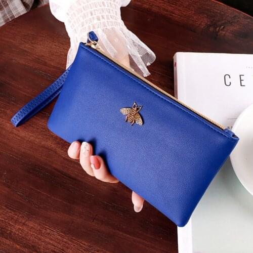 Womens H Letter Leather Wallet wholesale lady clutch purse Solid Color Drawstring Long 3 Fold Wallet 2020 Spring New Model