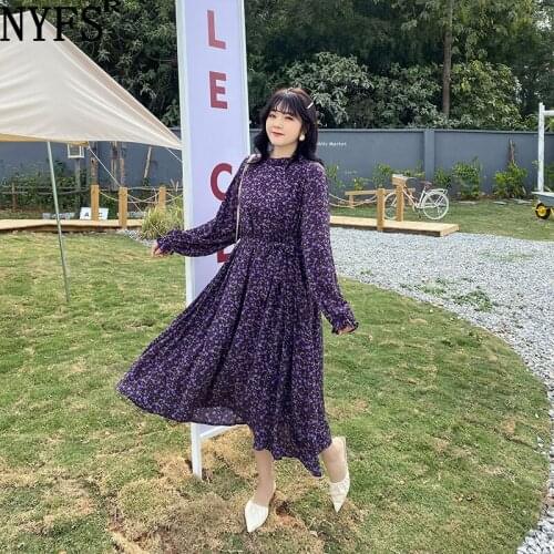 NYFS 2021 Korean New Loose Patchwork Woman Dress Vestidos Robe Elbise Fashion Pure cotton Comfortable Summer Dress