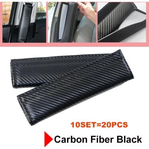 10sets for Mitsubishi BMW Audi NISSAN Carbon Fiber Black ABT ALPINA Ralliart Nismo Car Interior Padding Seat Belt Protect Covers
