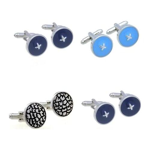 10pairs/lot Simple Business Fashion Cufflinks Vintage Round Black Enamel Spotty Button Cuff Links Copper Made Mens Jewelry